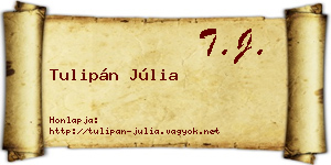 Tulipán Júlia névjegykártya